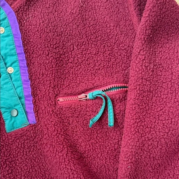 Vintage Columbia Burgundy Fleece Pullover - Picture 3 of 4